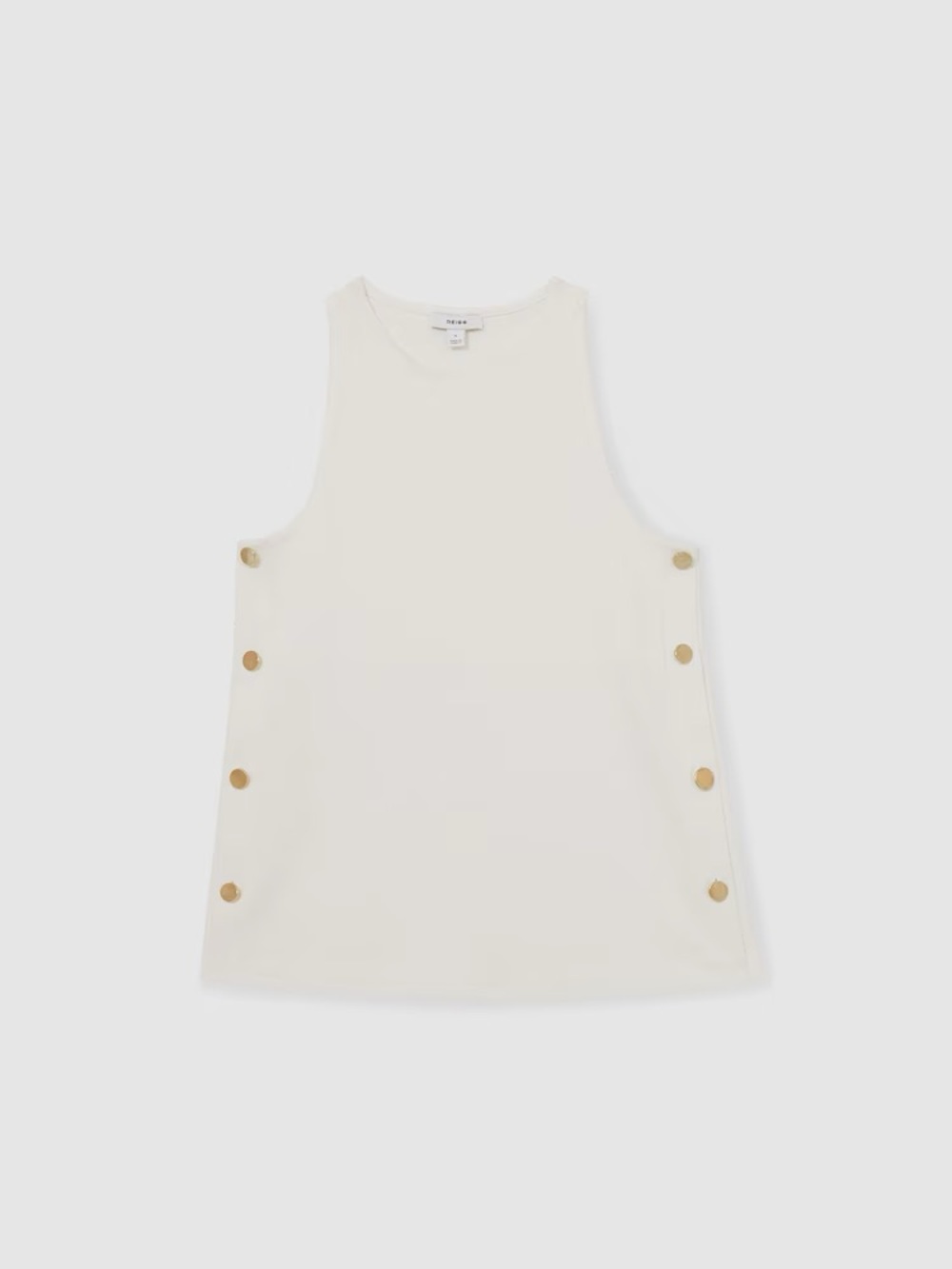 NWT - Reiss Cream Button-Side Tank Top - Picture 6 of 12